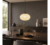 Globo LED Lampada a Sospensione Nera Opaca Salotto Vetro Mosaico 120 cm