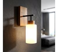 Globo LED Lampada Da Parete Opalina Camera Da Letto Nero Opaco H 31 cm