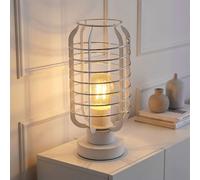 Globo LED Lampada Da Tavolo Bianca Opaca In Metallo Con Interruttore H 27,5 Cm