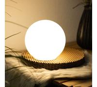 Globo LED Lampada Solare Da Tavolo A Sfera Rattan Bianco Grigio IP44 20 Cm