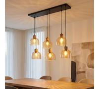 Globo LED Pendellampe Hängeleuchte Esszimmerlampe 6 Luci Nero Metall H 130 cm
