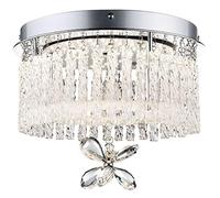 Globo LED Soffitti Cromati Apparecchio di Cristallo Vetro Bed Ess Camera Illuminazione Lampada 68397-12, Metallico