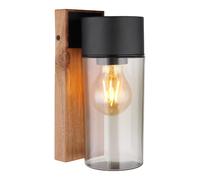 Globo Lighting Etsi lampada da parete per esterni 1x40 W nero-fumé-legno 31975