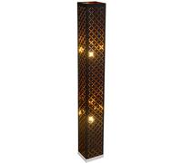Piantana Paralume IN Tessuto Lampada Tavolo Nero Foglia Oro H 118 CM [EEK: Non valutato]