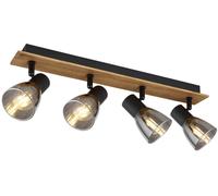 Globo Lighting Claude lampada da soffitto 4x40 W nero-fumé-legno 54307-4W