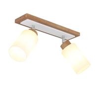 Globo Lighting Deleon lampada a parete 2x60 W bianco-legno 15977-2