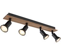Plafoniera Lampada Spot di Legno da Cucina Regolabile Punti 4xGU10 H 9 CM [EEK: Non valutato]