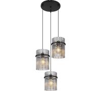 Lampada Pendente da Cucina 3 Fiamma Vetro Fumé Tavolo Pranzo H 140cm [EEK: Non valutato]