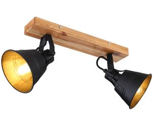 Globo Lighting Günther lampada da soffitto 2x60 W nero-oro -legno 15466S-2