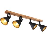 Globo Lighting Günther lampada da soffitto 4x60 W nero-oro -legno 15466S-4