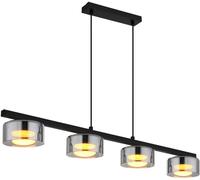 Globo Lighting Higgins lampada sospesa 4x6 W nero-fumé 16055-4HS