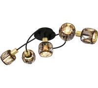 Globo Lighting Indiana lampada da soffitto 5x40 W nero-fumé-oro 54357-5B