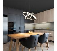 GLOBO LIGHTING Lampada a Sospensione Design Moderno con Telecomando Lampadario in Metallo colore Titanio - 67314-60H Grouni
