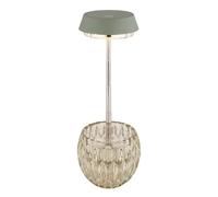 GLOBO LIGHTING - Lampada da tavolo da comodino, in acciaio inox, colore: verde, altezza: 28 cm