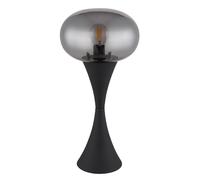 Lampada da Tavolo Lampada da Corridoio Nero Soggiorno Vetro Fumé H 36,9 CM [EEK: Non valutato]