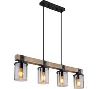 Globo Lighting Lila lampada sospesa 4x60 W nero-legno 15555-4H
