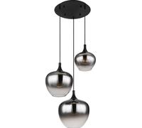 Globo Lampada a sospensione Maxy, Ø 48 cm, grigio fumo, vetro, a 3 luci. Globo