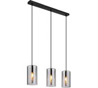Globo Lampada a sospensione Olly, lunghezza 63 cm, grigio fumo, vetro, a 3 luci. Globo