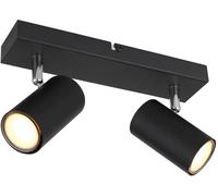 Globo Faretto da soffitto Robby, nero, lunghezza 26 cm, a 2 luci, metallo Globo