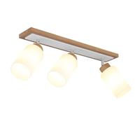 Globo Lighting Rowena lampada da soffitto 3x60 W bianco-legno 15977-3