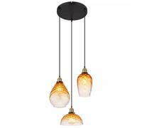 Globo Lighting Salvy lampada sospesa 3x60 W nero-ambra 15786-3H1