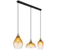 Globo Lighting Salvy lampada sospesa 3x60 W nero-ottone-ambra 15786-3H