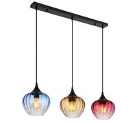 Globo Lighting Sander lampada sospesa 3x60 W nero-blu-ambra-rosso 15748-3H