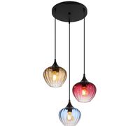 Globo Lighting Sander lampada sospesa 3x60 W nero-blu-ambra-rosso 15748-3HR