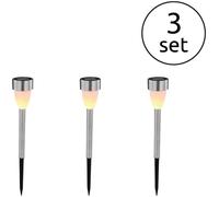 Globo Lampada LED con picchetto a terra 33576-3, acciaio inossidabile, set di 3 Globo