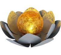 Luce per Esterni Solare Decorativa IP44 Metallo Grigio Vetro Loto Akku 1x LED