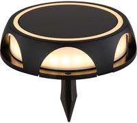 Luce con Picchetto Lampada da Parete Solare Patio 3 Livelli Nero Tondo Alu LED [EEK: Non valutato]