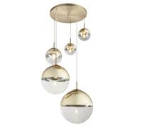 Globo Lighting Varus lampada sospesa 5x40 W trasparente-oro 15855-5
