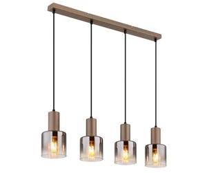 Globo Lighting Walton lampada sospesa 4x40 W fumé-marrone 54318-4H