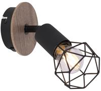 Globo Lighting Xara I lampada da parete 1x40 W nero-legno 54802S-1H