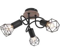 Globo Lighting Xara I lampada da soffitto 3x40 W nero-legno 54802S-3DH