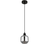 Lampadario Sospeso Lampada Da Pranzo Nero Opaco Opale Vetro Fumé E27 Cucina [EEK: Non valutato]
