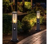 Globo Luce Parete Base Lampione Da Esterno Stehlampe Antracite Con Sensore 2 Set [EEK: Non valutato]