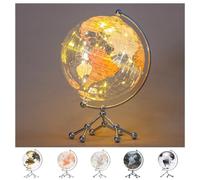 Globo Mappamondo Illuminato LED 20 CM Base in Metallo - Lampada da Tavolo con Mondo Decorativa per Casa, Ufficio, Scuola - Rotazione Manuale 360° - Idea Regalo Educativa Bambini (Rosa)
