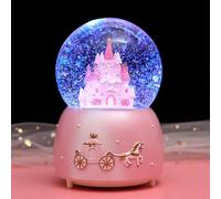 Globo musicale con neve musicale con sfera di cristallo con luci LED glitterate colorate nevicata palla di neve per bambini ragazze nipote compleanno Natale Capodanno festa regalo musicale