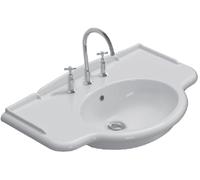 Globo Paestum lavabo 90x56 cm semicircolare a parete-da mobile bianco PA056.BI
