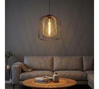 Globo Pendelleuchte Hängelampe Per Wohnzimmer Gitter Nero Oro 1 Fiamma Ø 35 cm [EEK: Non valutato]