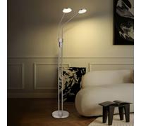 Globo Piantana LED Silvio, a 2 luci, nichel, CCT, dimmerabile Globo