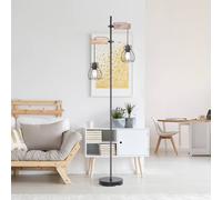 Globo Piantana Mina, nero/marrone, altezza 168 cm, metallo/legno Globo