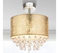 Globo Plafoniera Amy cristalli acrilici, oro in foglia Globo