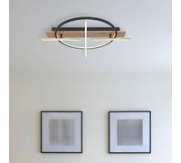 Globo Plafoniera Beatrix LED, lunghezza 44 cm, legno/nero, legno Globo