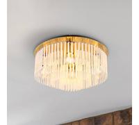 Globo Plafoniera Gorley, bianco/oro, vetro, Ø 50 cm, a 5 luci, E27 Globo