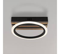Globo Plafoniera LED Blevins, nero opaco/effetto legno, Ø 25 cm Globo