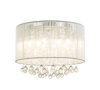 Plafoniera LED Kristallleuchte Luce Sala da Pranzo Argento Metallico 8 Luci Rund