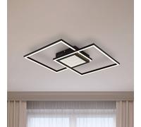 Globo Plafoniera LED Saunders, lunghezza 43 cm, nera, effetto 3D Globo