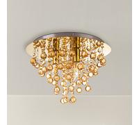 Globo Plafoniera London, Ø 38 cm, a 3 luci, color oro, vetro acrilico Globo